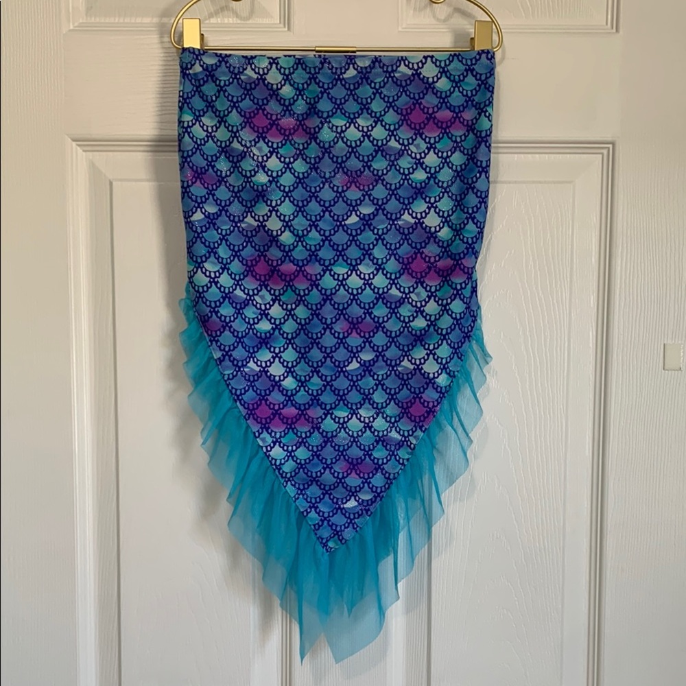 Girls Swimsuit Mermaid Blue and Purple Cover Up Skirt